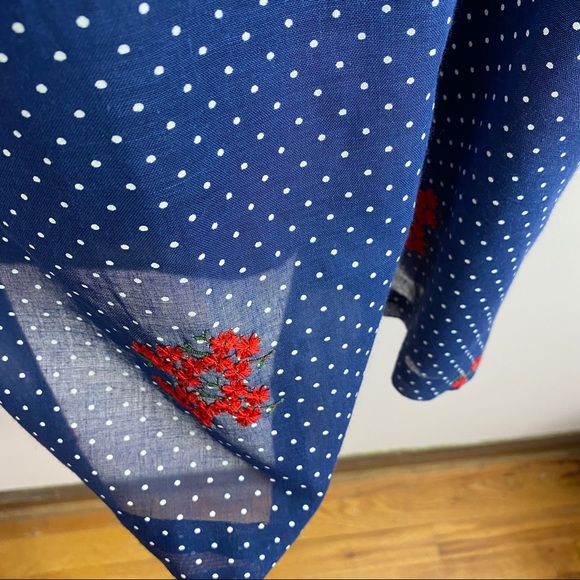 VTG 70s Country Set Polka Dotted Floral Maxi Skirt - Picture 5 of 16